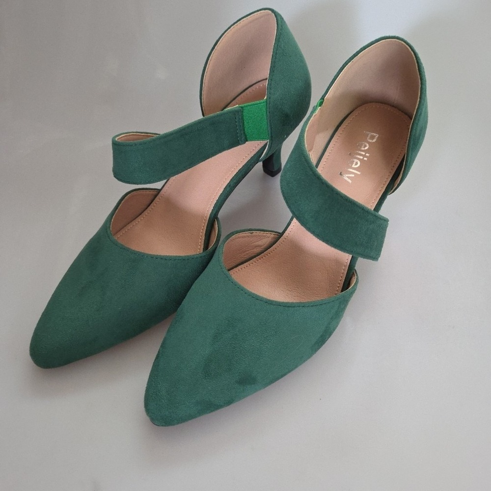 Women's Closed Pointed‎ Toe Heels Strap D'Orsay Kitten Heel Slip On Dressy 9